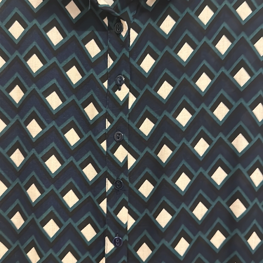 NWOT Zara Shirt dress with long sleeves in a smart , eye catching pattern! UK L! - Picture 13 of 13